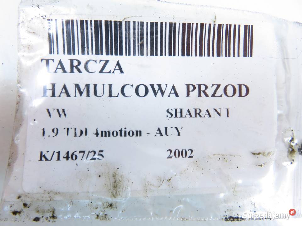 TARCZE HAMULCOWE PRZÓD VW SHARAN 19 TDI