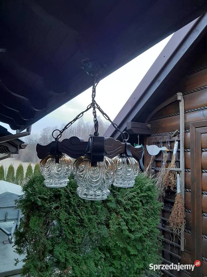 Lampa do altany drewniana lampa stara Lubień