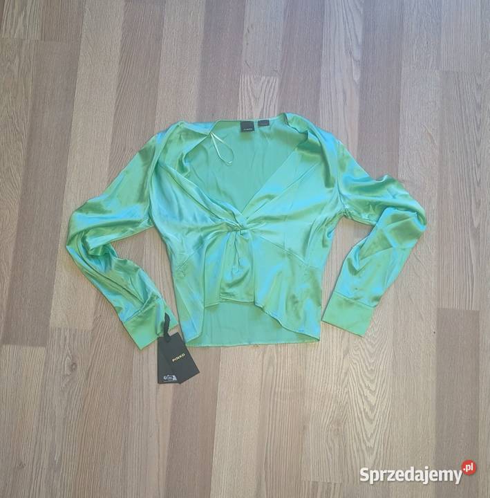 Zielona bluzka z długim rękawem Bluzki i koszule Łódź