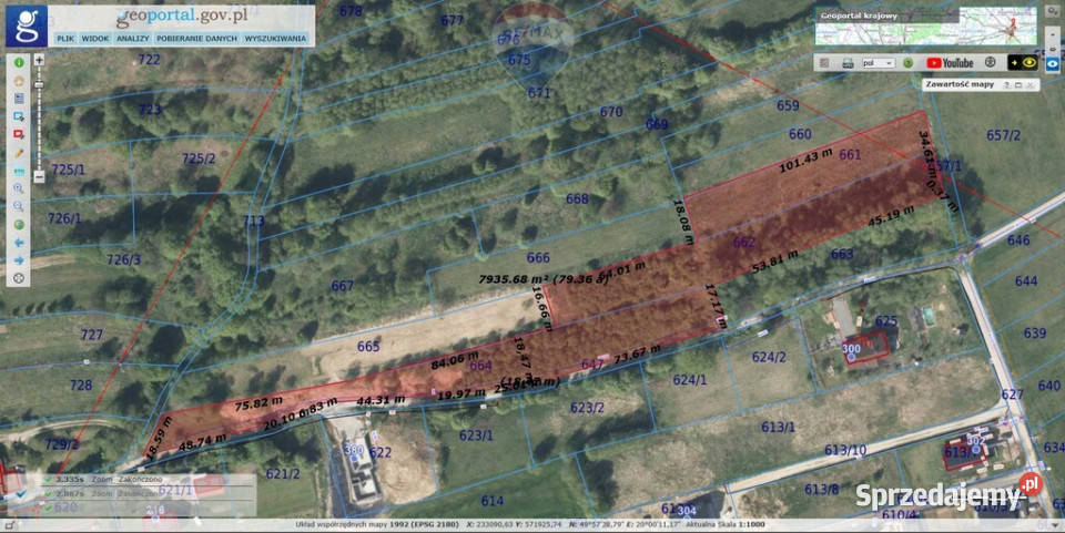 Budowlana działka w Podstolicach 1432m2 PUM