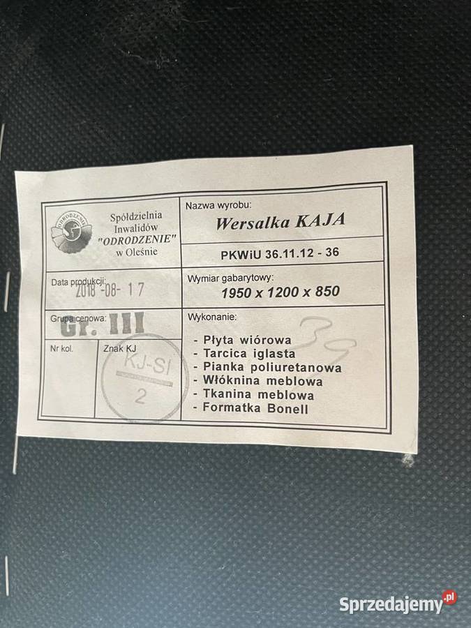 Wersalka 2 osobowa KAJA 195x120 85cm podkarpackie Mielec
