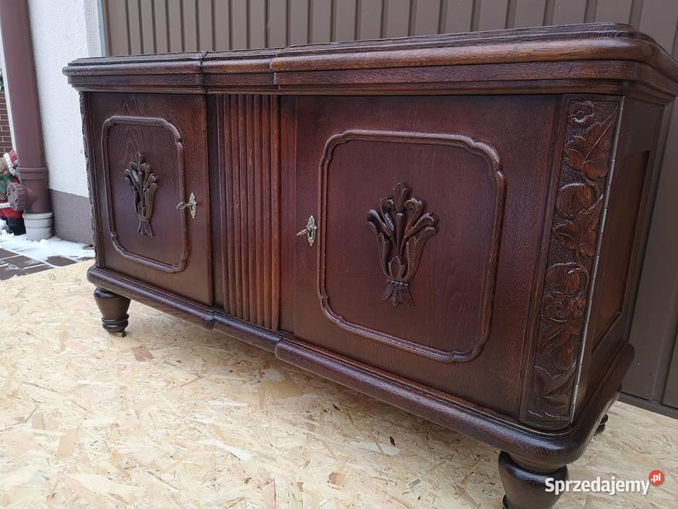 Komoda Niska RTV Dębowa Zgrabna Stara Antyk Meble wielkopolskie sprzedam