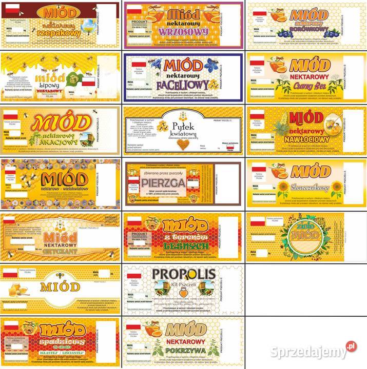 Naklejki Etykiety na MIÓD 1000 BANDEROLE Włocławek