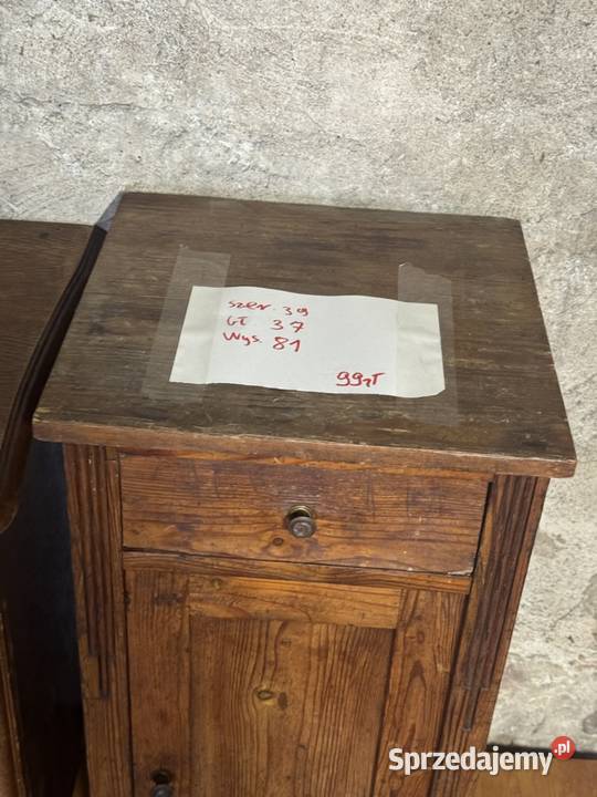 Szafka rustykalna drewniana pomocnicza vintage Zielonka