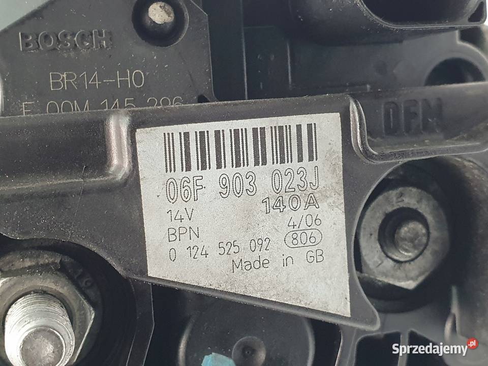 ALTERNATOR Audi A4 B7 20 TDI 06F903023J Układ elektryczny, zapłon Chełm