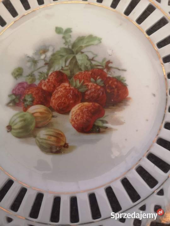 Talerzyk z ażurem z grupami owoców Biała Gdańsk