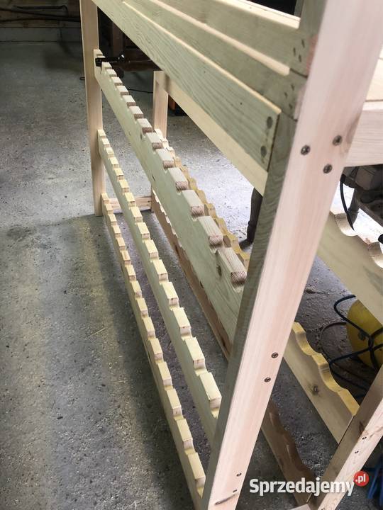 Regał stojak na wino i whisky duży lite drewno Chełmża