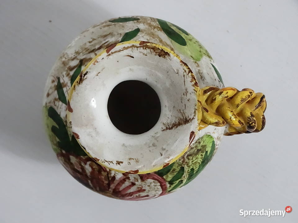 Ręcznie Malowany Ceramiczny Dzbanek Vintage lubelskie
