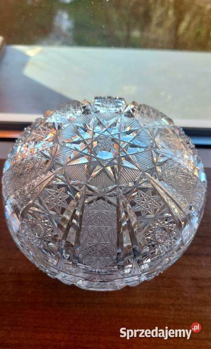 Piękna bombonierka kryształowa PRL Wrocław