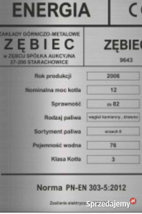Piec węglowy Zębiec 10 kw Puławy sprzedam