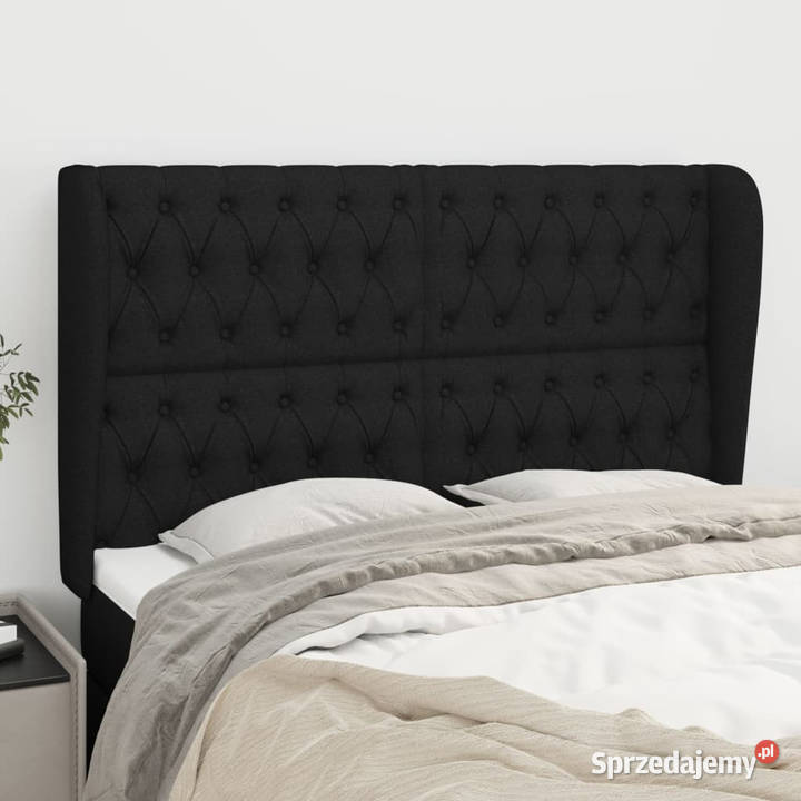Zagłówek uszak czarny 163x23x118128 tkanina sprzedam
