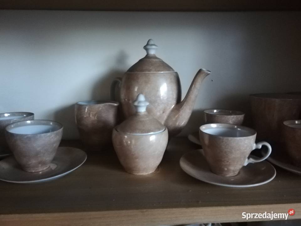kawowe herbaciane zestawy nie popękane4 komplety