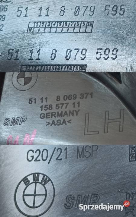 BMW 3 G20 G21 MPAKIET KRATKA ZDERZAKA LEWY PRZÓD