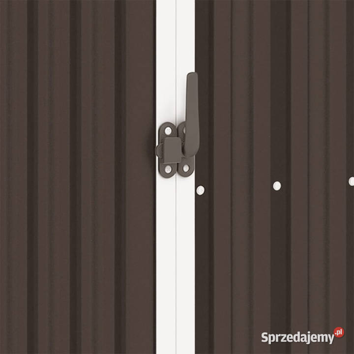 Szopa z wiatą na drewno brązowa 245x98x159 stal mazowieckie