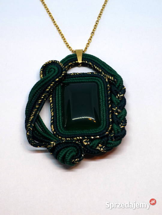 WISIOREK Z ONYXEM ZIELONYM SUTASZ Naszyjniki Warszawa