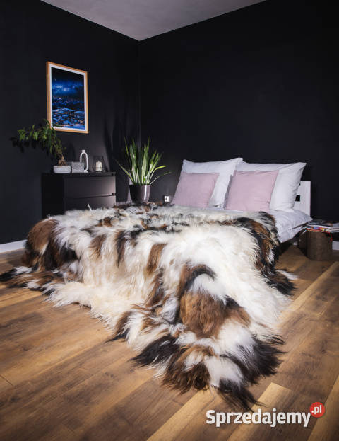 Narzuta ze skóry owczej islandzkiej kostka brąz sprzedam