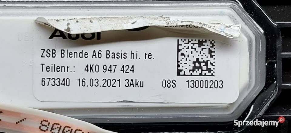 LISTWA PRAWA PROGU PROGOWA TYŁ LED AUDI A6 C8 Motoryzacja Mielęcin