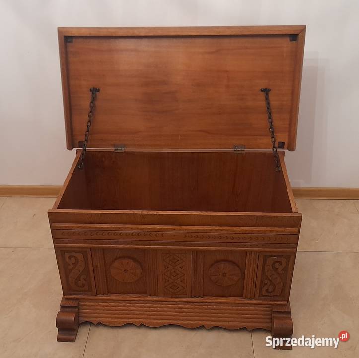 Skrzynia drewniana kufer z litego drewna Tarnowskie Góry