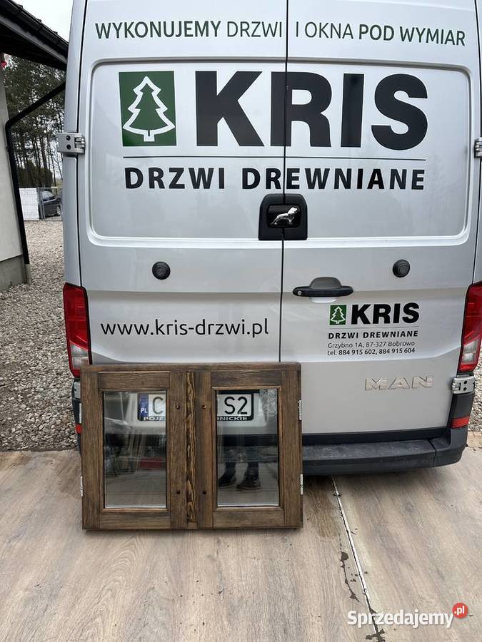 OKNO DREWNIANE SOSNOWE RĘKI OLEJOWANE CAŁA Grzybno