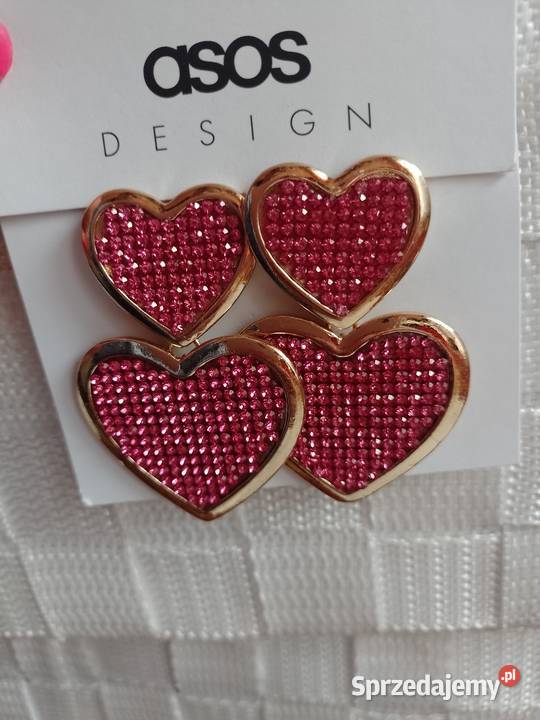 ASOS Różowe Bogato zdobione kolczyki serca z Dla kobiet Kraków