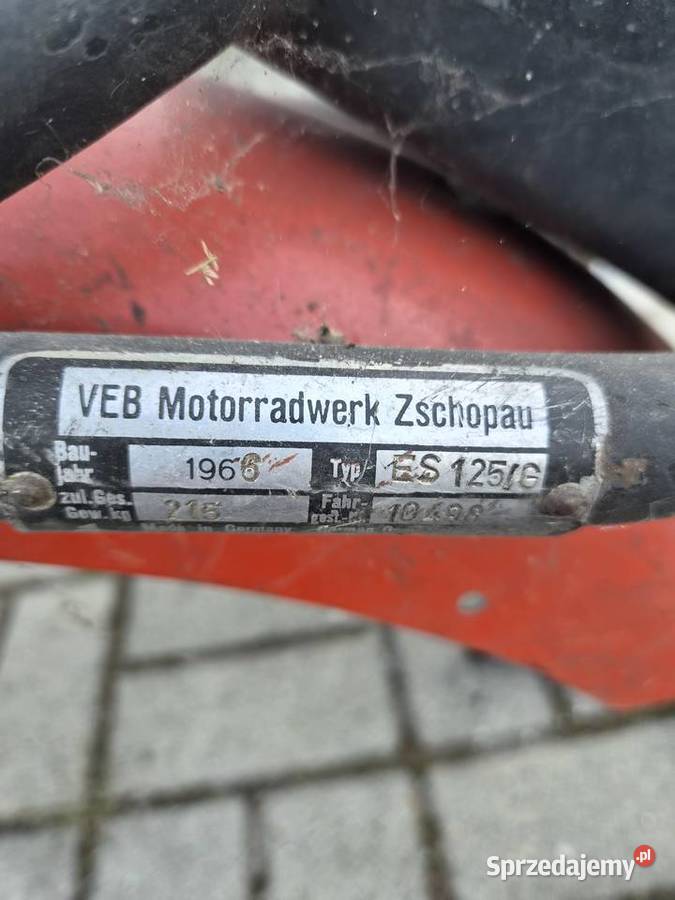 MZ ES 125 G rama koła siedzenie Janów Lubelski
