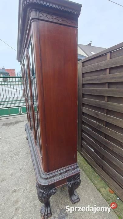 Kredens serwantka witryna chippendale rzeźbienia mazowieckie Warszawa