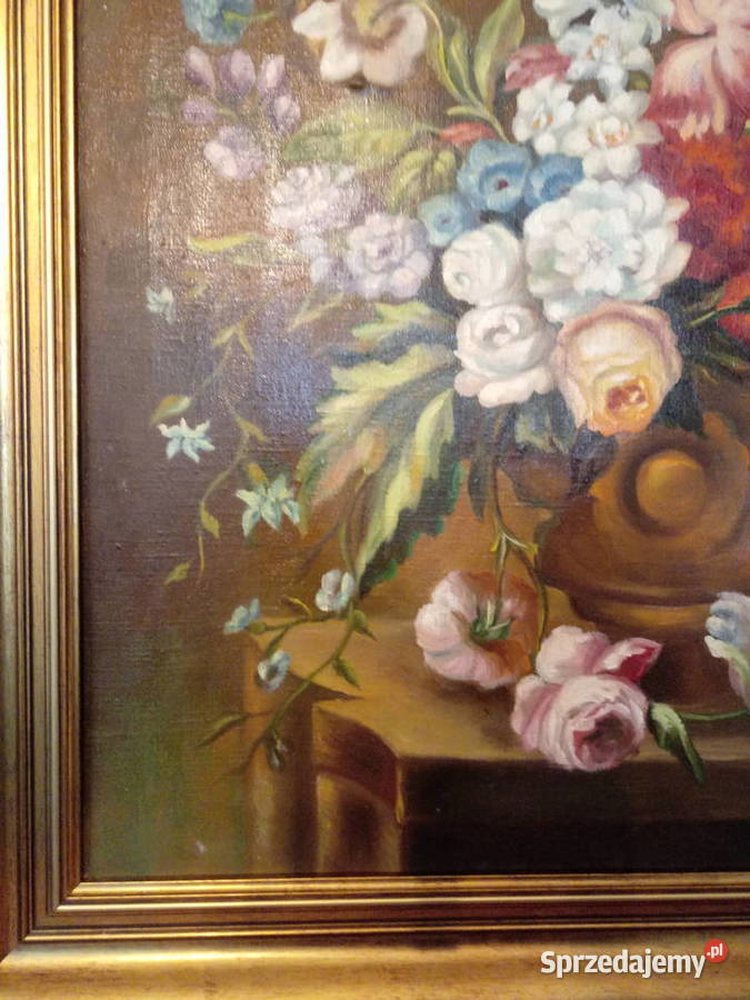 obraz olejny kwiaty na płótnie ręcznie malowany Piotrówek