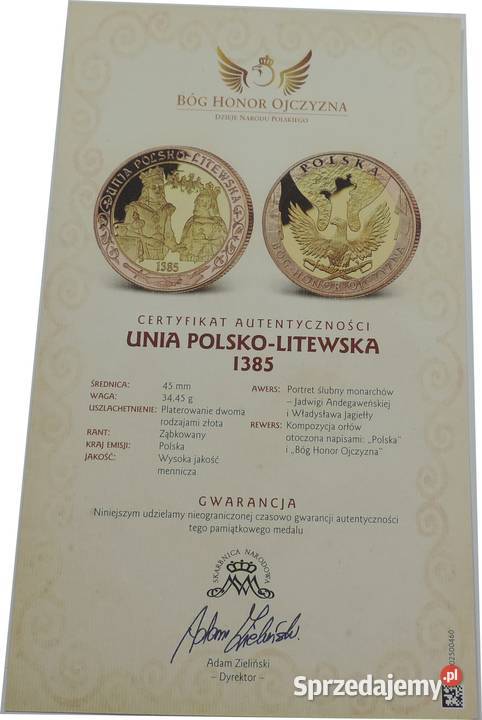 NUMIZMAT BÓG HONOR OJCZYZNA K245 Warszawa