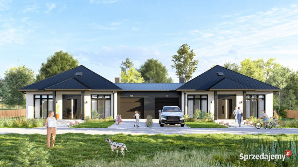 Bliźniak 100 m2 z ogródkiem 600 m2 poddasze 40 mazowieckie Nowy Dwór Mazowiecki