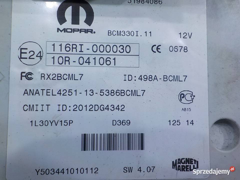 FIAT 500L 14 B 14r 5D skrzynka bezpiecznikow BSI mazowieckie Suków sprzedam