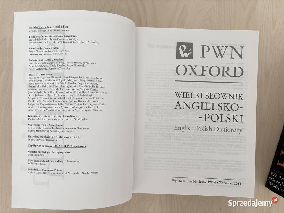 PWN OXFORD WIELKI SŁOWNIK POLSKO ANGIELSKI Rok wydania 2011 Myślęcinek