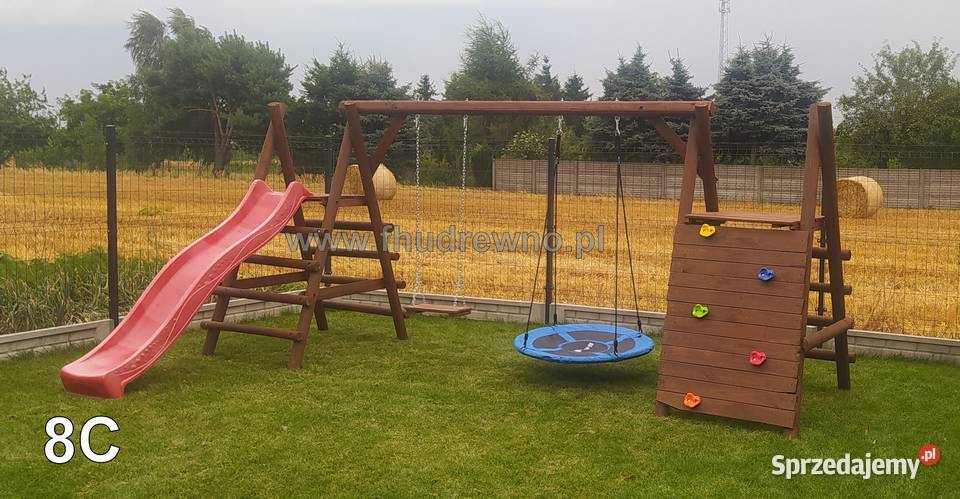 Huśtawka Ogrodowa Drewniana ślizg Plac zabaw inny kolor Huśtawki Dom i Ogród Jarocin