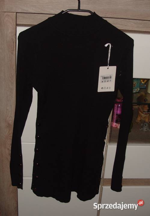 NOWA elegancka TUNIKA złote guziki ML półgolf Rawicz