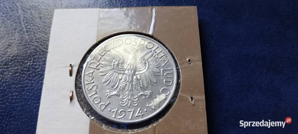 Stare monety 5 złotych 1974 Rybak PRL Polska Lesko