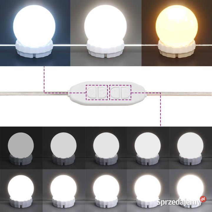 Toaletka z LED biała 80x41x1345 WM848185 mazowieckie Warszawa sprzedam