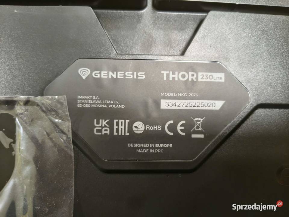 Mechaniczna Klawiatura Genesis Thor 230 TKL Lite przewodowa Elbląg
