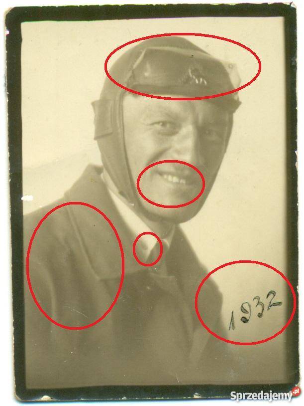 Stare zdjęcie pilot żołnierz 1932 wielkopolskie Ostrów Wielkopolski