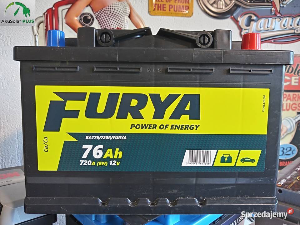 Akumulator FURYA 76Ah 720A P Rok produkcji 2022 Częstochowa