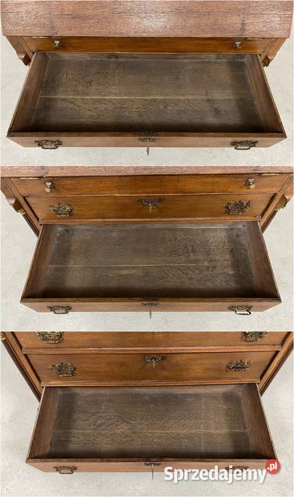 Sekretarzyk dębowy neorenesansowy koniec XIX w Budno