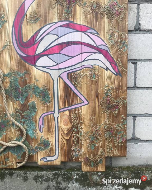 Obraz na drewnie efekt postarzenia odcienie różowego Opatówek