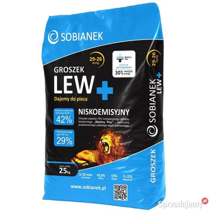 Węgiel Kamienny Ekogroszek Lew Plus 2927 MJ 1000 Złocieniec