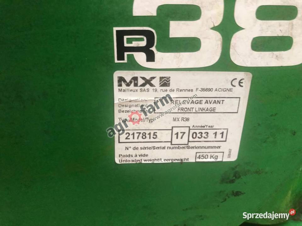 TUZ przedni podnośnik John Deere 6105MC AL222211 dolnośląskie Byków