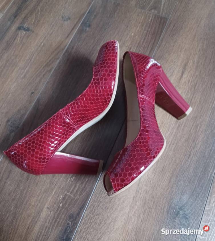 Buty czółenka na obcasie czerwone rozmiar 37 Rzeszów