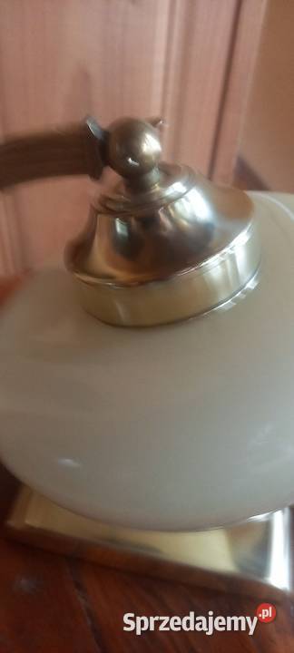 Lampka w stylu Art Deco z mosiądzu klosz beret
