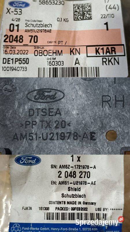 FORD C MK2 OSŁONA MOCOWANIE ZAMKA PRAWY PRZÓD Pleszew