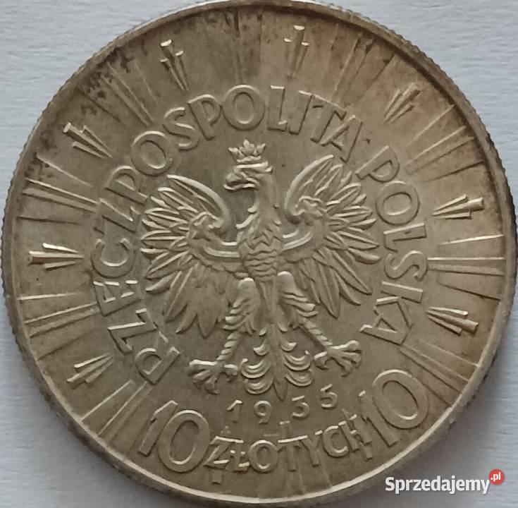10 J Piłsudski 1935 r 6 mennicze Numizmatyka Konin sprzedam