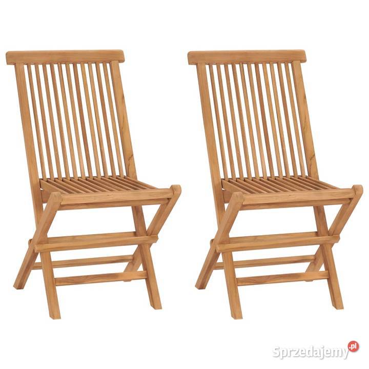 vidaXL Składane krzesła ogrodowe 2 lite drewno Krzesła