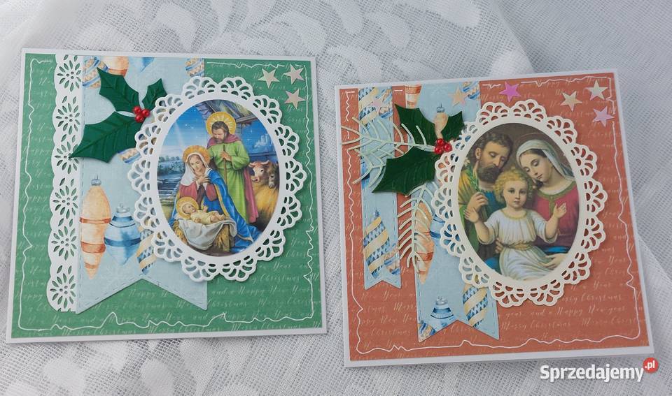 Ręcznie robione kartki na Boże Narodze Religijne Zbójno