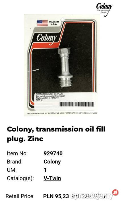 Harley WL WLA Colony śruby głowic żeliwne Ostrów Wielkopolski sprzedam