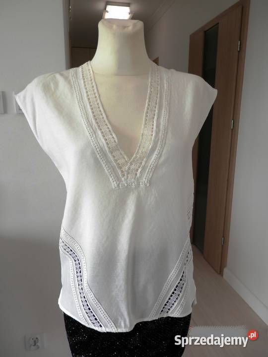 Bluzka HM Kremowa Zdobiona Koronką S podlaskie